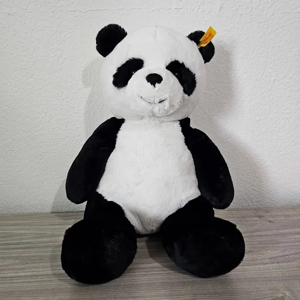 Steiff Panda Bear Ming the Panda Black White Plush Stuffed Animal baby nursery